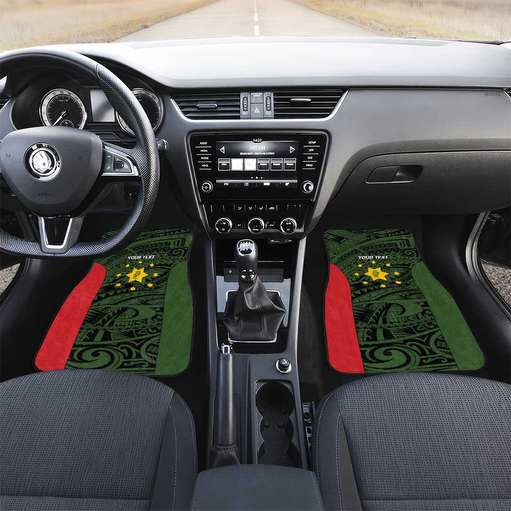 Personalised PNG Eastern Highlands Car Mats Bird of Paradise Tattoo Flag Motif - Polynesian Pride