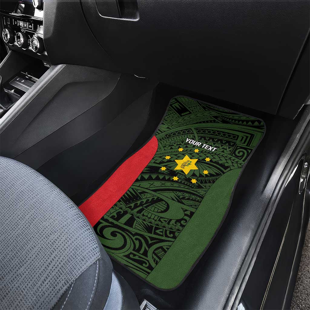 Personalised PNG Eastern Highlands Car Mats Bird of Paradise Tattoo Flag Motif - Polynesian Pride