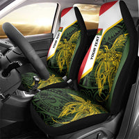 Personalised PNG Eastern Highlands Car Seat Cover Bird of Paradise Tattoo Flag Motif - Polynesian Pride