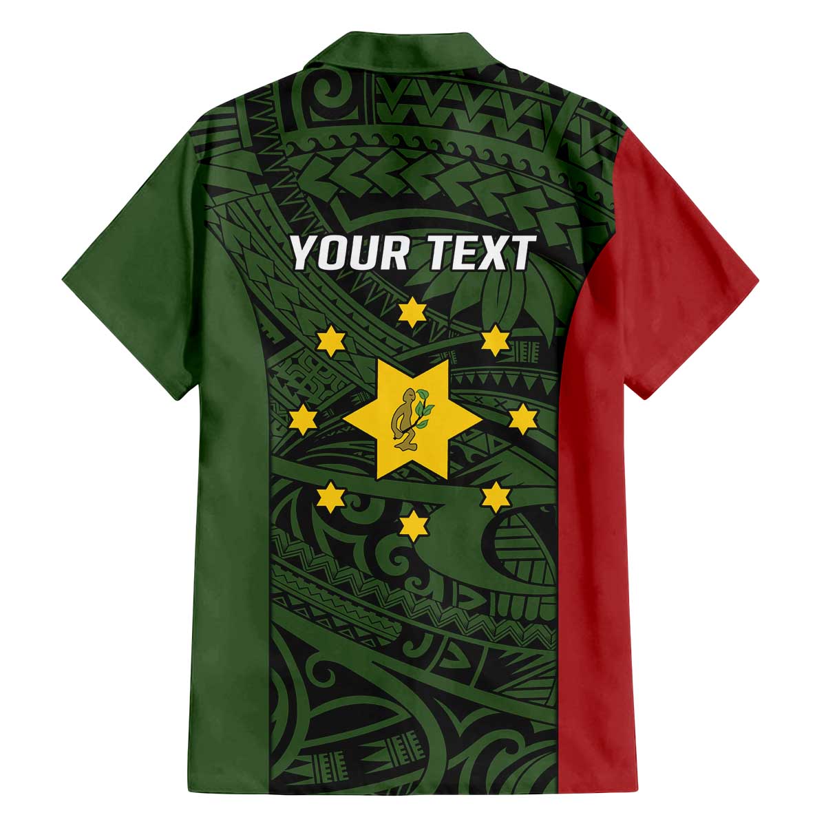 Personalised PNG Eastern Highlands Family Matching Off The Shoulder Long Sleeve Dress and Hawaiian Shirt Bird of Paradise Tattoo Flag Motif - Polynesian Pride