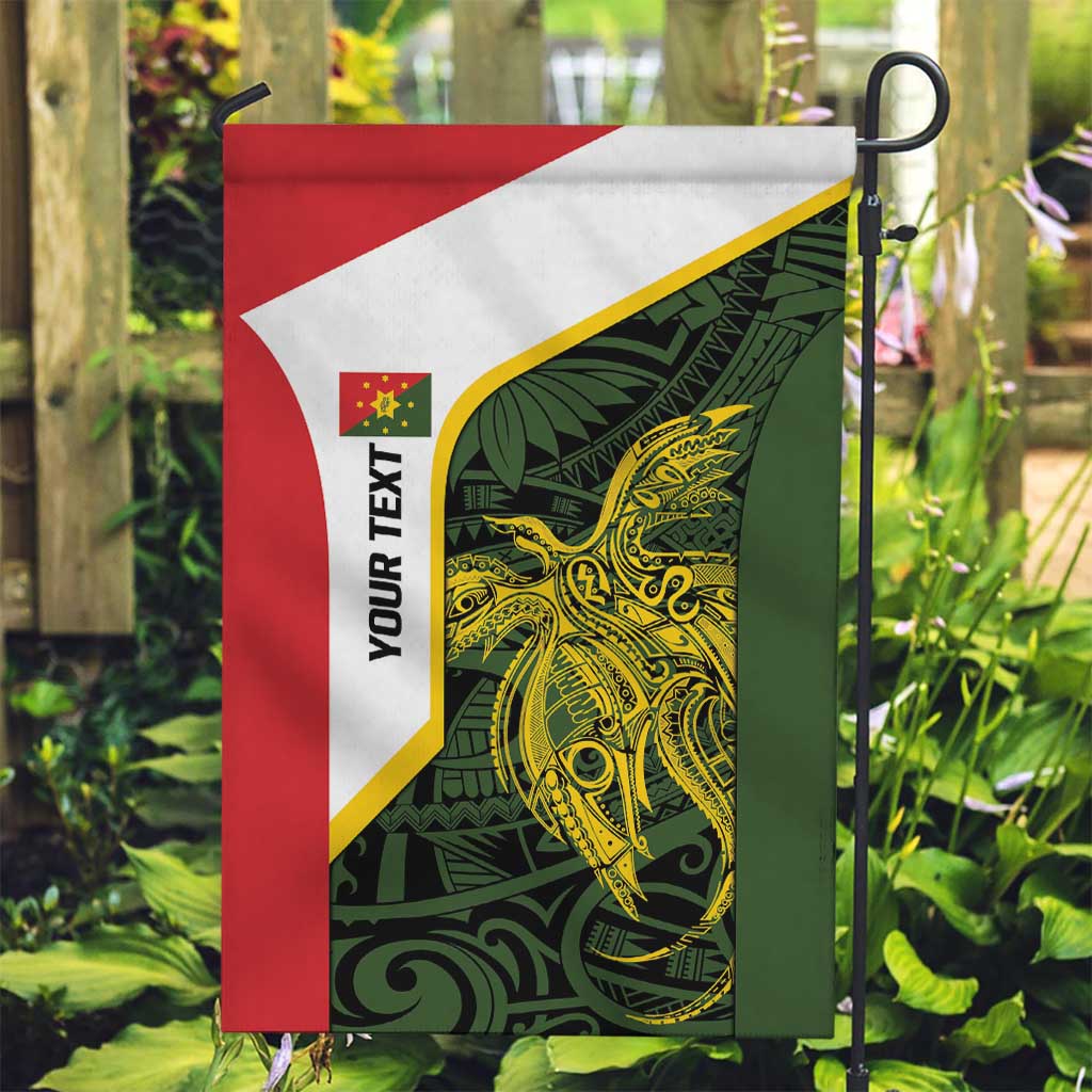 Personalised PNG Eastern Highlands Garden Flag Bird of Paradise Tattoo Flag Motif - Polynesian Pride
