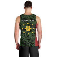 Personalised PNG Eastern Highlands Men Tank Top Bird of Paradise Tattoo Flag Motif - Polynesian Pride