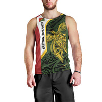 Personalised PNG Eastern Highlands Men Tank Top Bird of Paradise Tattoo Flag Motif - Polynesian Pride
