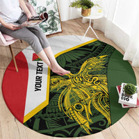 Personalised PNG Eastern Highlands Round Carpet Bird of Paradise Tattoo Flag Motif - Polynesian Pride