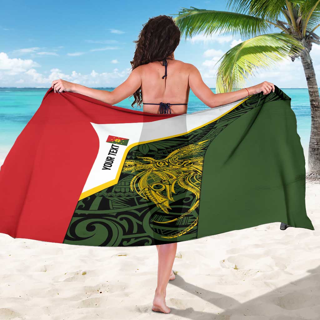 Personalised PNG Eastern Highlands Sarong Bird of Paradise Tattoo Flag Motif - Polynesian Pride