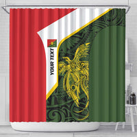 Personalised PNG Eastern Highlands Shower Curtain Bird of Paradise Tattoo Flag Motif - Polynesian Pride