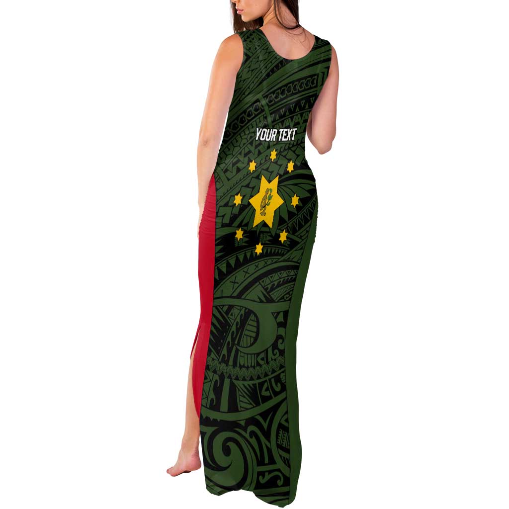 Personalised PNG Eastern Highlands Tank Maxi Dress Bird of Paradise Tattoo Flag Motif - Polynesian Pride