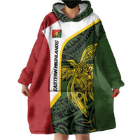 Personalised PNG Eastern Highlands Wearable Blanket Hoodie Bird of Paradise Tattoo Flag Motif - Polynesian Pride