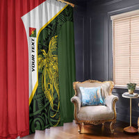 Personalised PNG Eastern Highlands Window Curtain Bird of Paradise Tattoo Flag Motif - Polynesian Pride