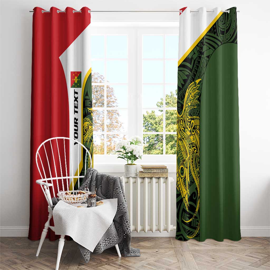 Personalised PNG Eastern Highlands Window Curtain Bird of Paradise Tattoo Flag Motif - Polynesian Pride