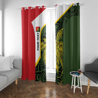 Personalised PNG Eastern Highlands Window Curtain Bird of Paradise Tattoo Flag Motif - Polynesian Pride