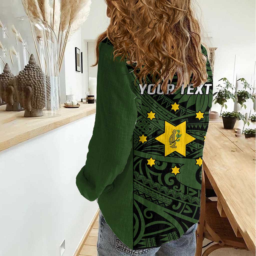 Personalised PNG Eastern Highlands Women Casual Shirt Bird of Paradise Tattoo Flag Motif - Polynesian Pride