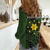 Personalised PNG Eastern Highlands Women Casual Shirt Bird of Paradise Tattoo Flag Motif - Polynesian Pride