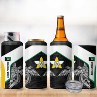 Personalised PNG Enga Province 4 in 1 Can Cooler Tumbler Bird of Paradise Tattoo Flag Motif - Polynesian Pride