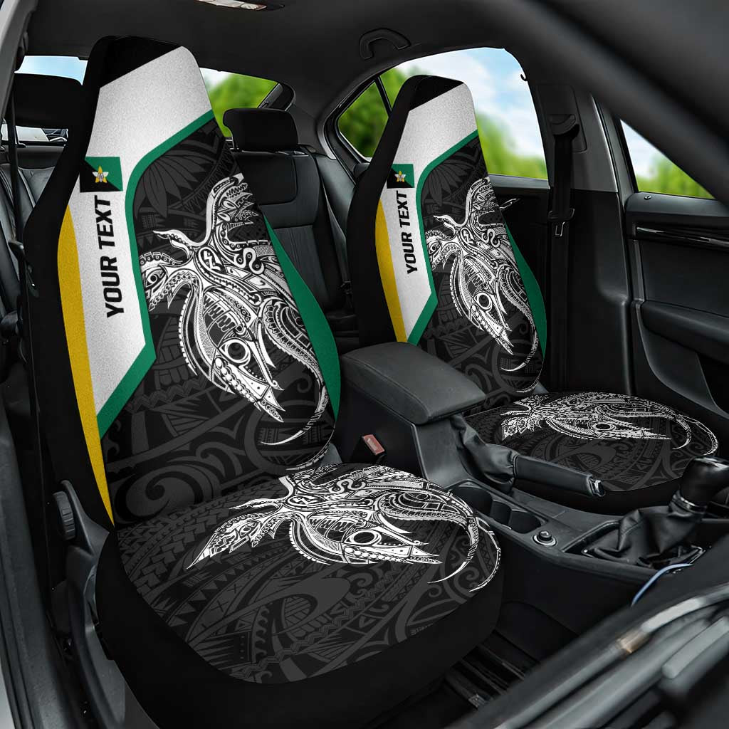Personalised PNG Enga Province Car Seat Cover Bird of Paradise Tattoo Flag Motif - Polynesian Pride