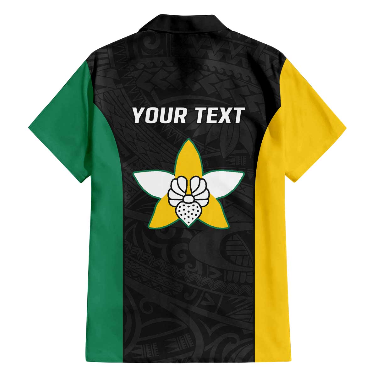 Personalised PNG Enga Province Family Matching Off The Shoulder Long Sleeve Dress and Hawaiian Shirt Bird of Paradise Tattoo Flag Motif - Polynesian Pride