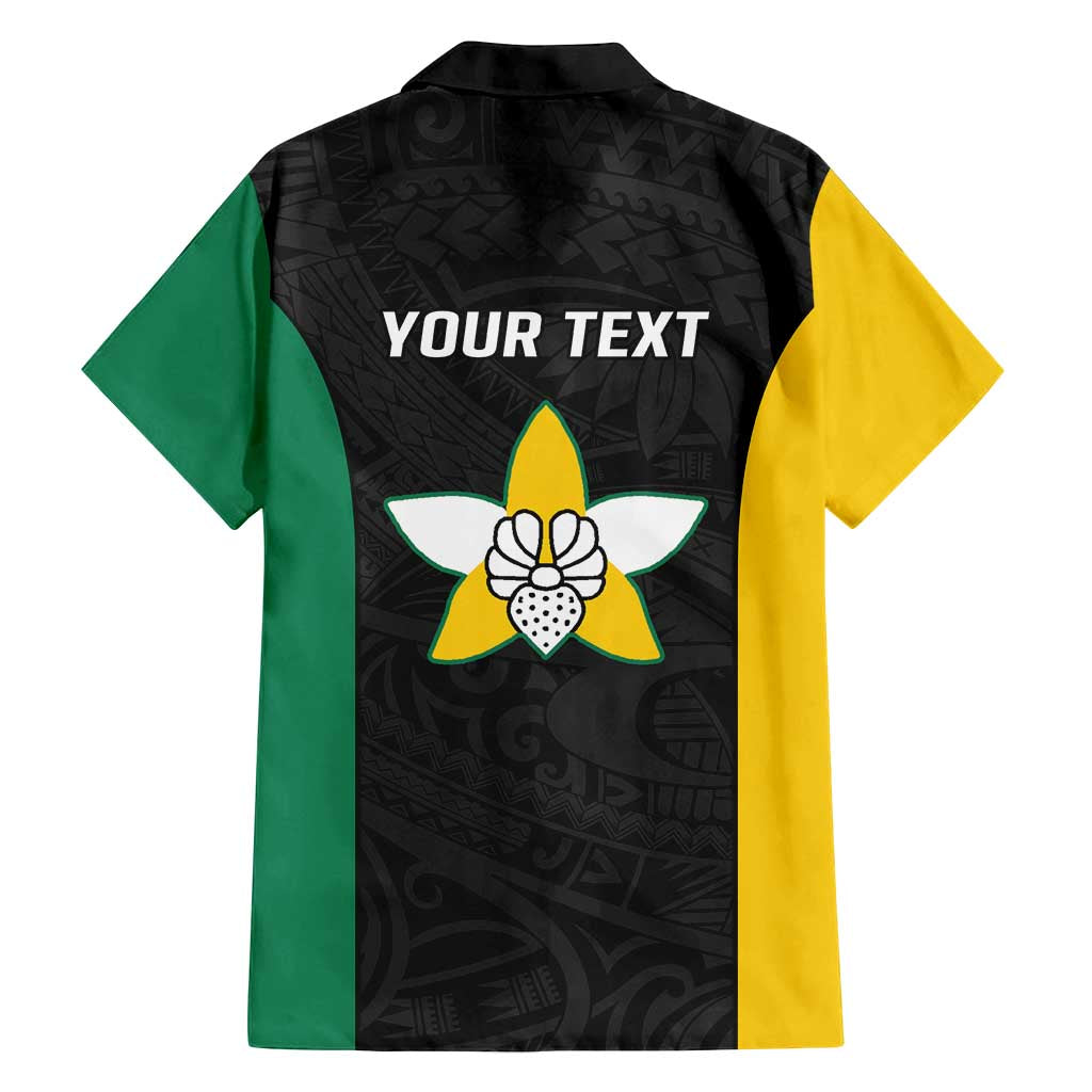 Personalised PNG Enga Province Family Matching Off Shoulder Maxi Dress and Hawaiian Shirt Bird of Paradise Tattoo Flag Motif - Polynesian Pride