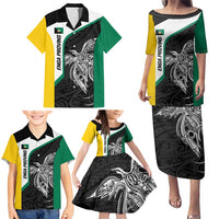 Personalised PNG Enga Province Family Matching Puletasi and Hawaiian Shirt Bird of Paradise Tattoo Flag Motif - Polynesian Pride
