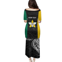 Personalised PNG Enga Province Family Matching Puletasi and Hawaiian Shirt Bird of Paradise Tattoo Flag Motif - Polynesian Pride