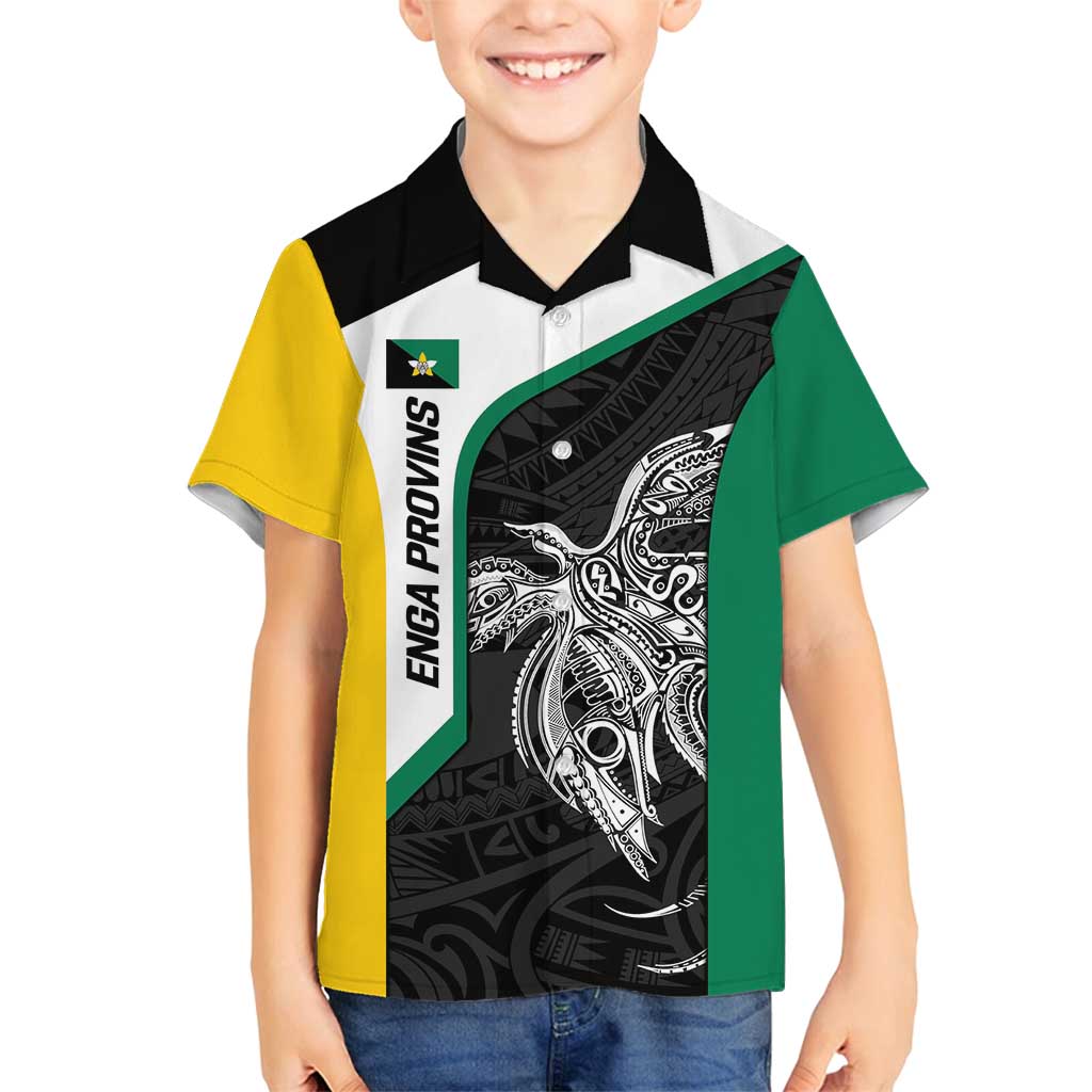 Personalised PNG Enga Province Family Matching Puletasi and Hawaiian Shirt Bird of Paradise Tattoo Flag Motif - Polynesian Pride