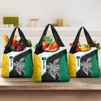 Personalised PNG Enga Province Grocery Bag Bird of Paradise Tattoo Flag Motif - Polynesian Pride