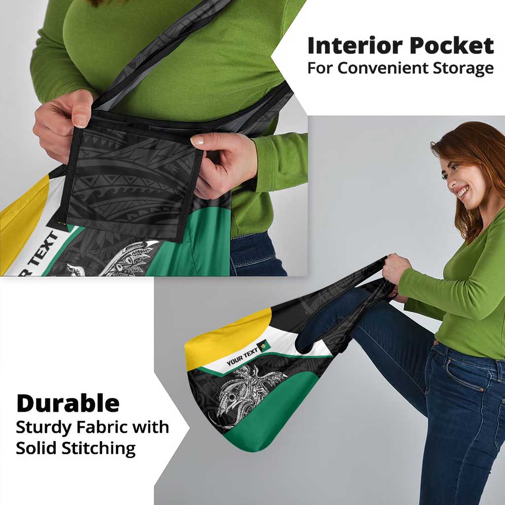 Personalised PNG Enga Province Grocery Bag Bird of Paradise Tattoo Flag Motif - Polynesian Pride