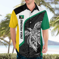 Personalised PNG Enga Province Hawaiian Shirt Bird of Paradise Tattoo Flag Motif - Polynesian Pride