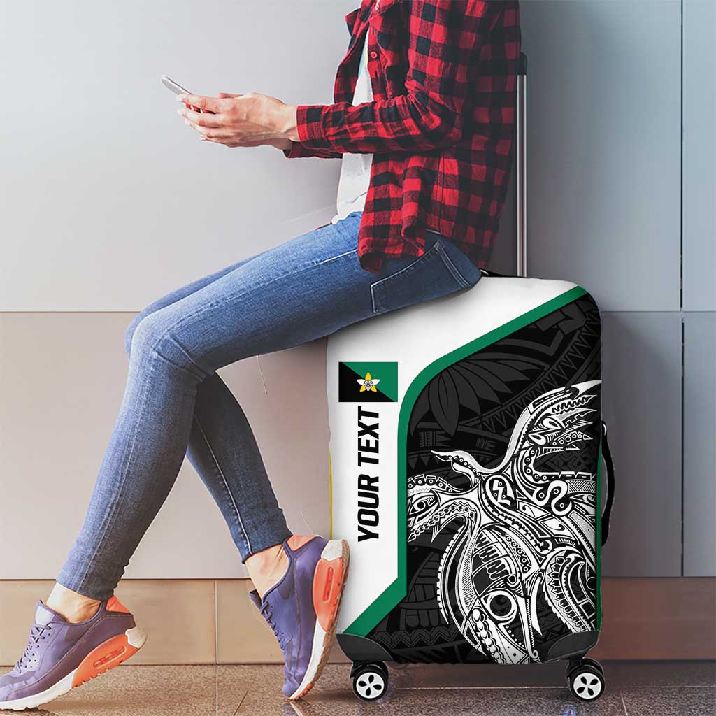 Personalised PNG Enga Province Luggage Cover Bird of Paradise Tattoo Flag Motif - Polynesian Pride