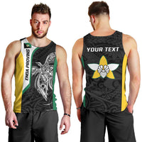 Personalised PNG Enga Province Men Tank Top Bird of Paradise Tattoo Flag Motif - Polynesian Pride
