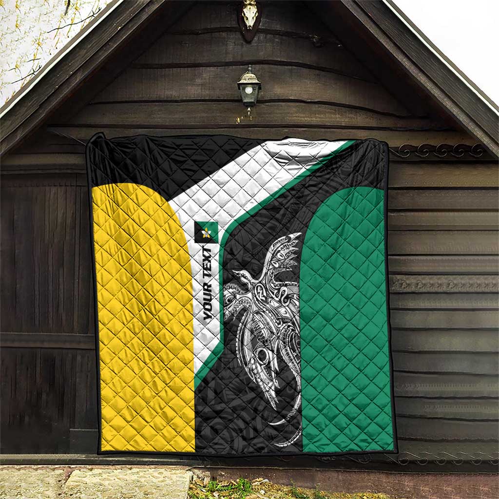 Personalised PNG Enga Province Quilt Bird of Paradise Tattoo Flag Motif - Polynesian Pride