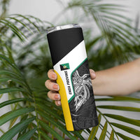 Personalised PNG Enga Province Skinny Tumbler Bird of Paradise Tattoo Flag Motif - Polynesian Pride