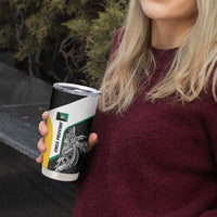 Personalised PNG Enga Province Tumbler Cup Bird of Paradise Tattoo Flag Motif - Polynesian Pride