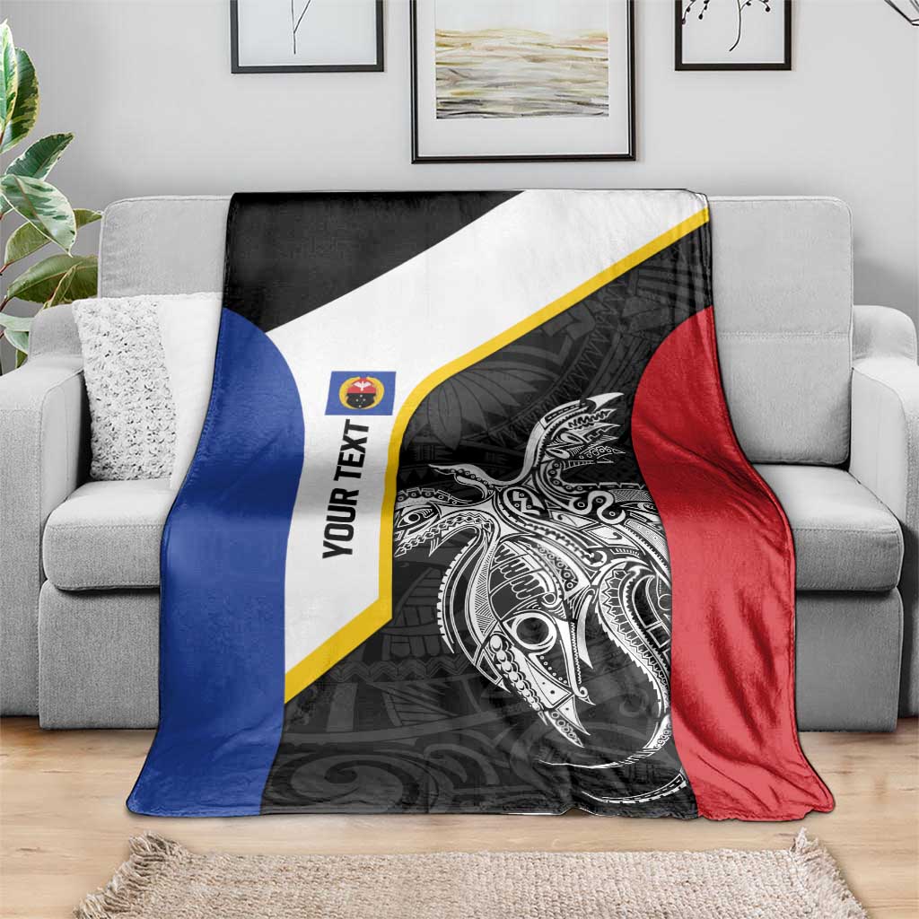 Personalised PNG Gulf Province Blanket Bird of Paradise Tattoo Flag Motif - Polynesian Pride