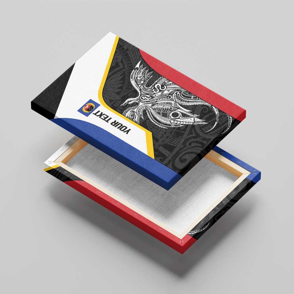 Personalised PNG Gulf Province Canvas Wall Art Bird of Paradise Tattoo Flag Motif - Polynesian Pride