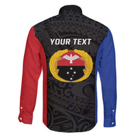 Personalised PNG Gulf Province Family Matching Puletasi and Hawaiian Shirt Bird of Paradise Tattoo Flag Motif - Polynesian Pride