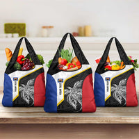 Personalised PNG Gulf Province Grocery Bag Bird of Paradise Tattoo Flag Motif - Polynesian Pride