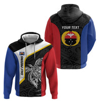 Personalised PNG Gulf Province Hoodie Bird of Paradise Tattoo Flag Motif - Polynesian Pride