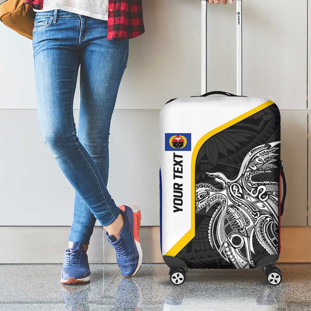 Personalised PNG Gulf Province Luggage Cover Bird of Paradise Tattoo Flag Motif - Polynesian Pride