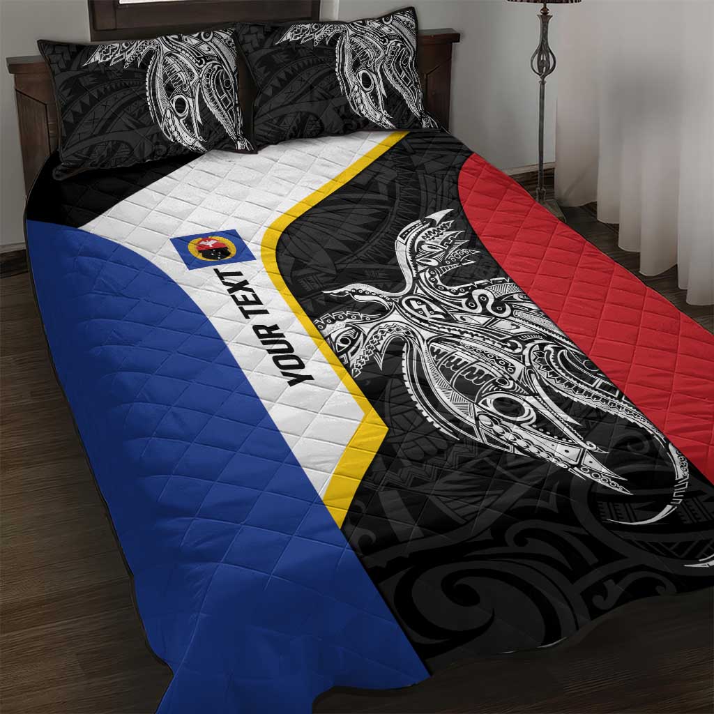Personalised PNG Gulf Province Quilt Bed Set Bird of Paradise Tattoo Flag Motif - Polynesian Pride