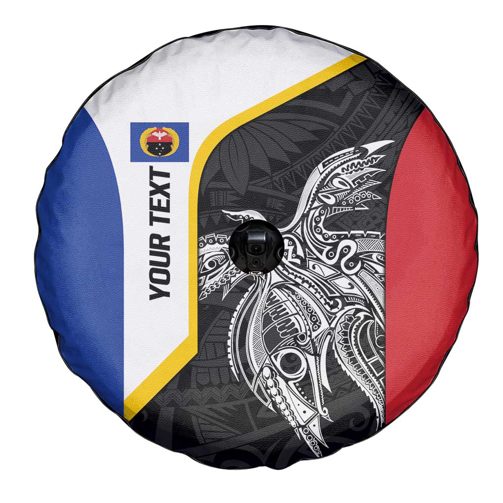 Personalised PNG Gulf Province Spare Tire Cover Bird of Paradise Tattoo Flag Motif - Polynesian Pride
