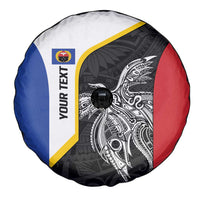 Personalised PNG Gulf Province Spare Tire Cover Bird of Paradise Tattoo Flag Motif - Polynesian Pride