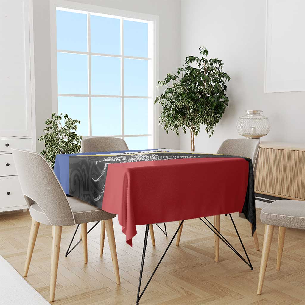 Personalised PNG Gulf Province Tablecloth Bird of Paradise Tattoo Flag Motif - Polynesian Pride