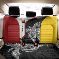 Personalised PNG Madang Province Back Car Seat Cover Bird of Paradise Tattoo Flag Motif - Polynesian Pride