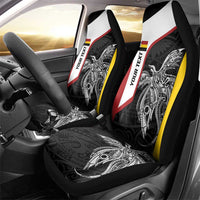 Personalised PNG Madang Province Car Seat Cover Bird of Paradise Tattoo Flag Motif - Polynesian Pride