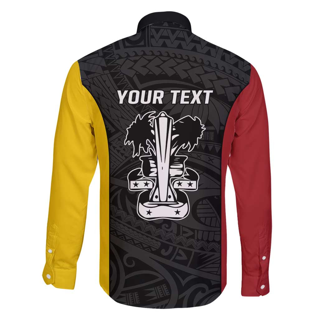 Personalised PNG Madang Province Family Matching Long Sleeve Bodycon Dress and Hawaiian Shirt Bird of Paradise Tattoo Flag Motif - Polynesian Pride