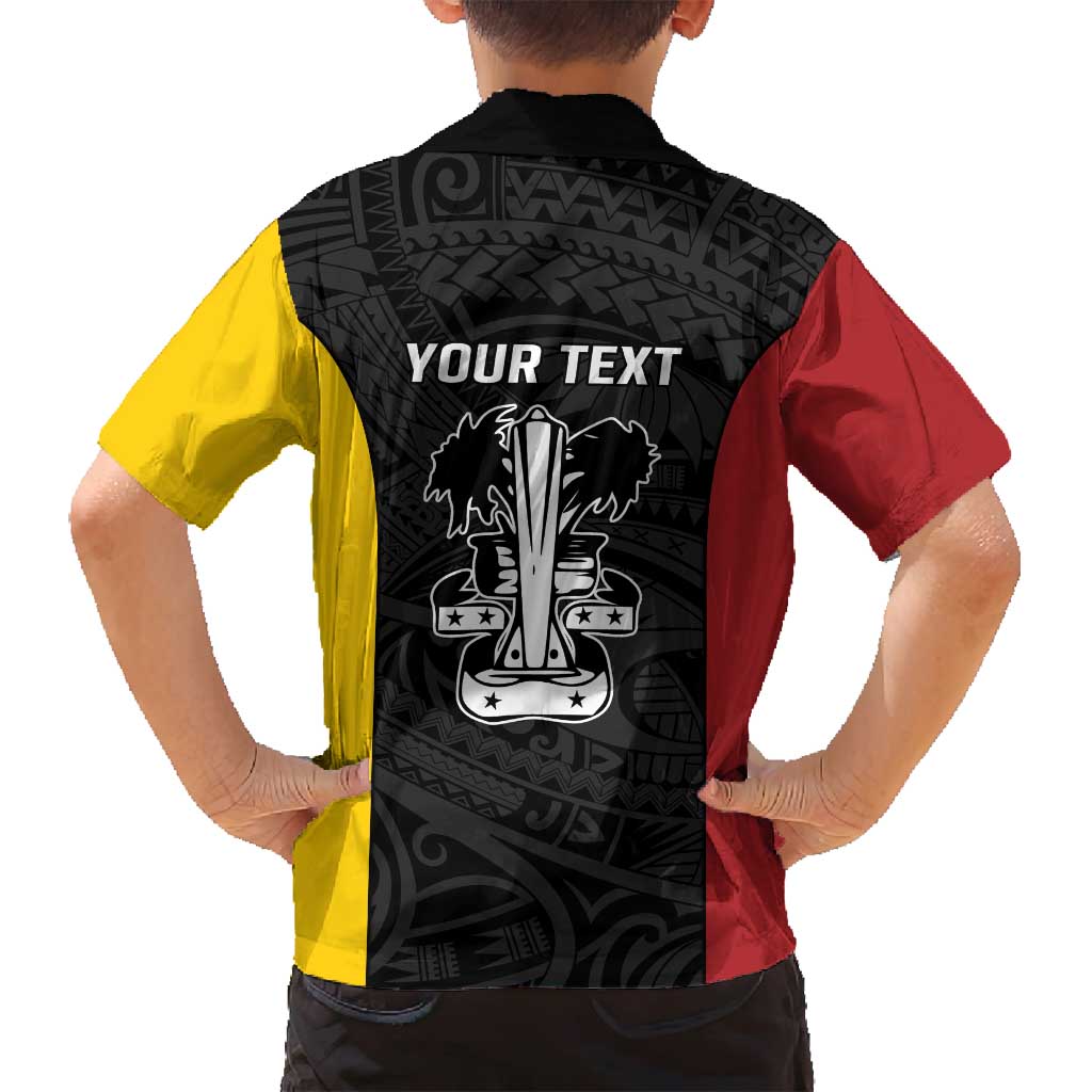 Personalised PNG Madang Province Family Matching Off Shoulder Maxi Dress and Hawaiian Shirt Bird of Paradise Tattoo Flag Motif - Polynesian Pride