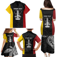 Personalised PNG Madang Province Family Matching Puletasi and Hawaiian Shirt Bird of Paradise Tattoo Flag Motif - Polynesian Pride