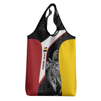 Personalised PNG Madang Province Grocery Bag Bird of Paradise Tattoo Flag Motif - Polynesian Pride