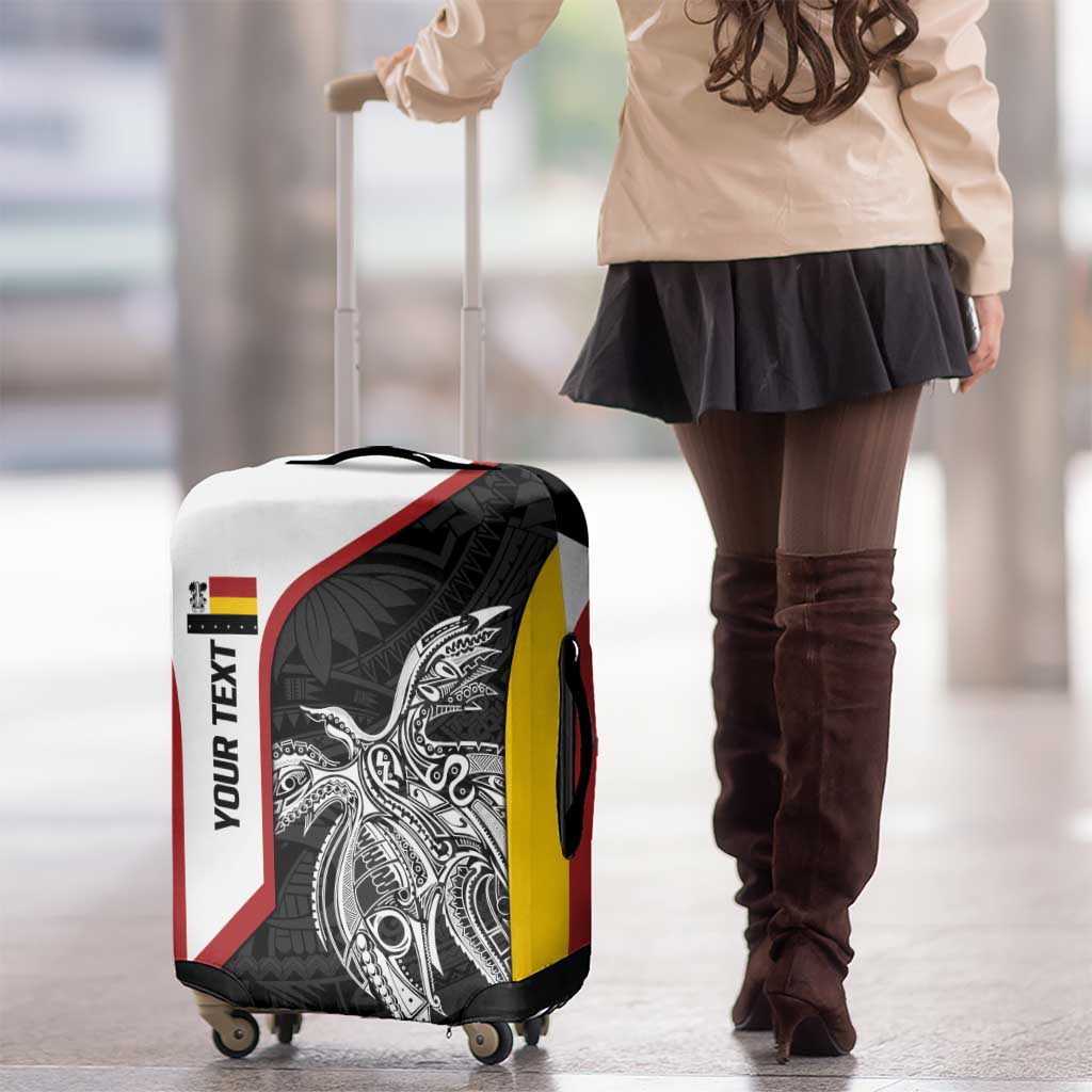 Personalised PNG Madang Province Luggage Cover Bird of Paradise Tattoo Flag Motif - Polynesian Pride