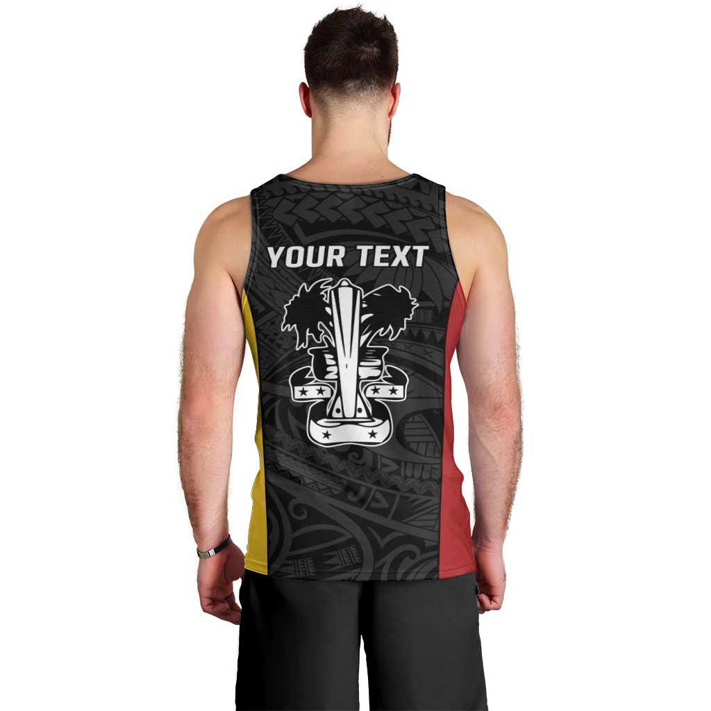 Personalised PNG Madang Province Men Tank Top Bird of Paradise Tattoo Flag Motif - Polynesian Pride